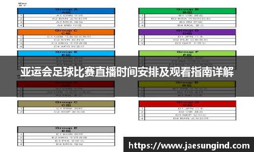 亚运会足球比赛直播时间安排及观看指南详解